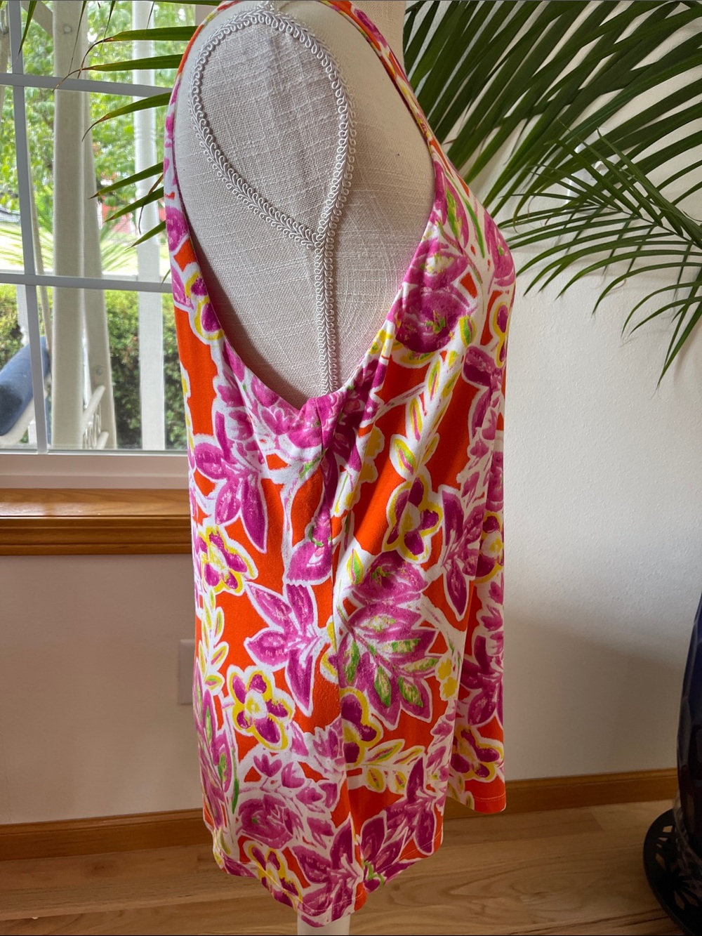 Lauren Ralph Lauren Orange, Pink & Yellow Floral Top - Picture 4 of 7